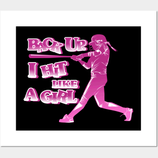 Play Like A Girl Softball Baseball Player Posters and Art